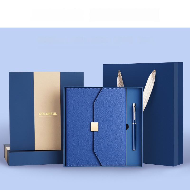 Besery Business Logo Promotion Gift Set Customised Luxury Pu Leather Mug Corporate Gift Set Embossed Handmade 3