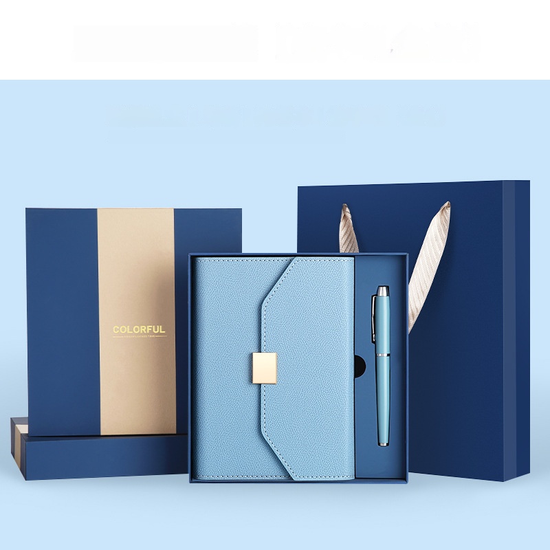 Besery Business Logo Promotion Gift Set Customised Luxury Pu Leather Mug Corporate Gift Set Embossed Handmade 2