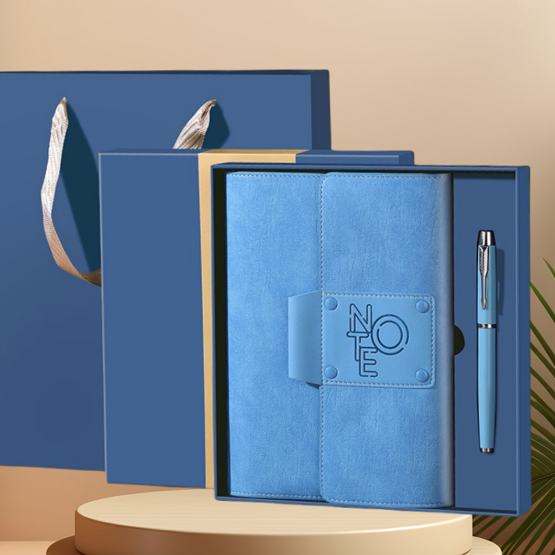 Besery Luxury A5 PU Leather Notebook & Pen Gift Set with Business Card Box Custom Logo for Corporate Promotions