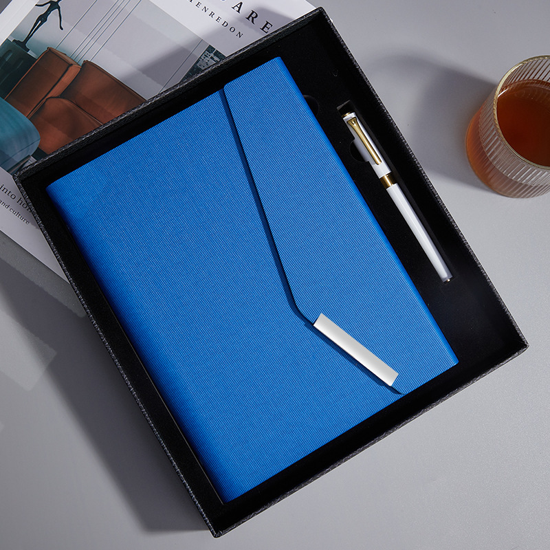 2025 Besery Wholesale Customization High Quality Luxury Business Two Piece A5 PU Notebook Silk Screen Printed Business Gift Set
