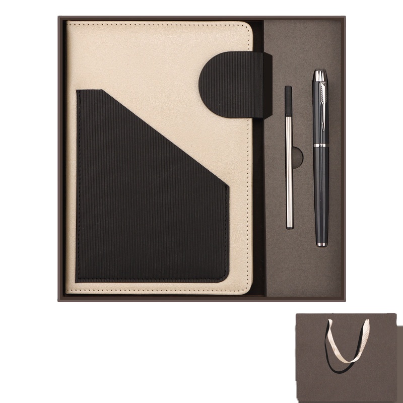 Besery High Beauty Promotion Business Journal Book Printing Leather A5 Skin-feel Colorful PU Leather Notebook Gift Set with Pen