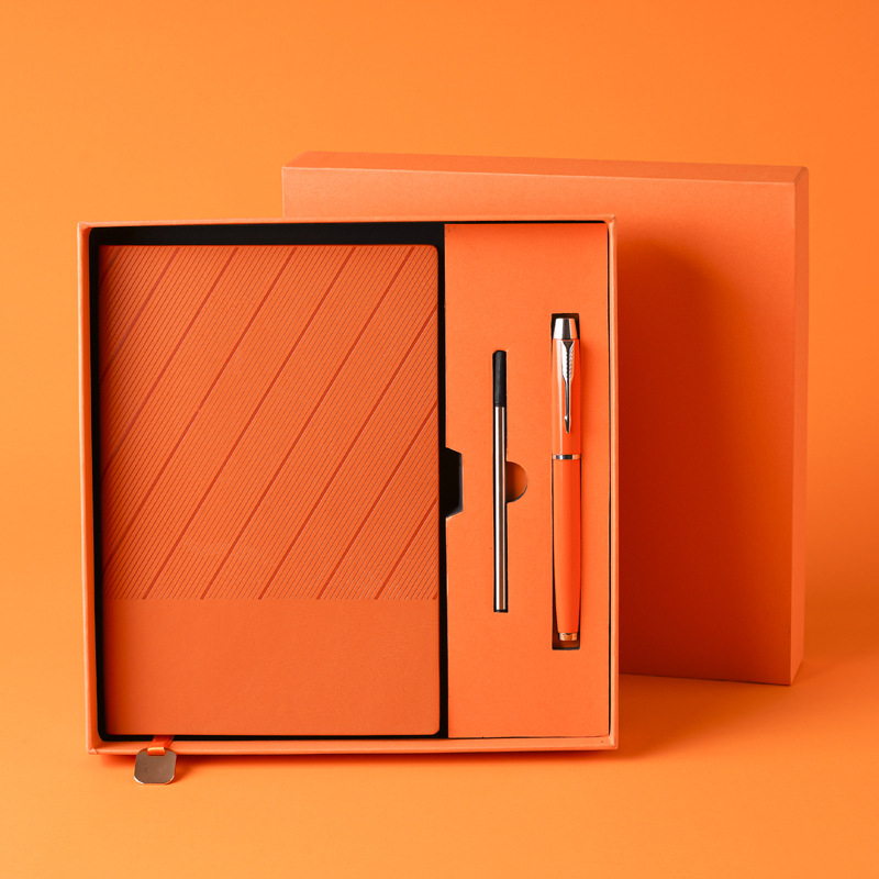 Besery Customizable LOGO Business Gift Box Set Thickened Not Prone to Bleeding Ink Inner Pages A5 PU Leather Notebook with Pen