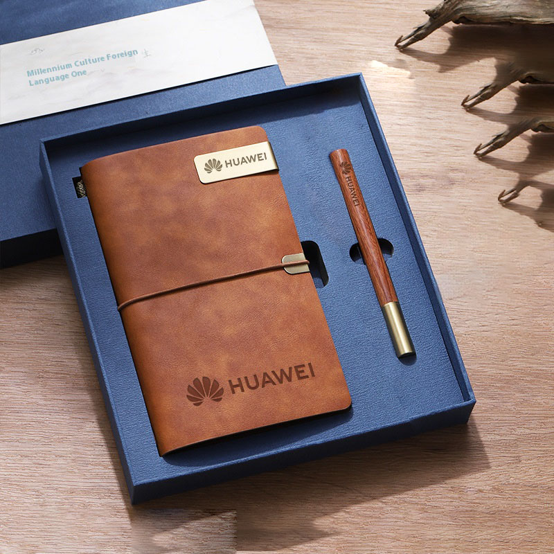 Besery Promotional Business Gift Set Luxury A6 PU Leather Notebook Silk Screen Printed Pen Executive Kits Support Custom Gift