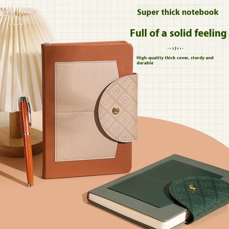 2026 Office Business Promotion Gifts Corporate Senior Thick Journal Pocket Snap Button A5 Pu Leather Notebook