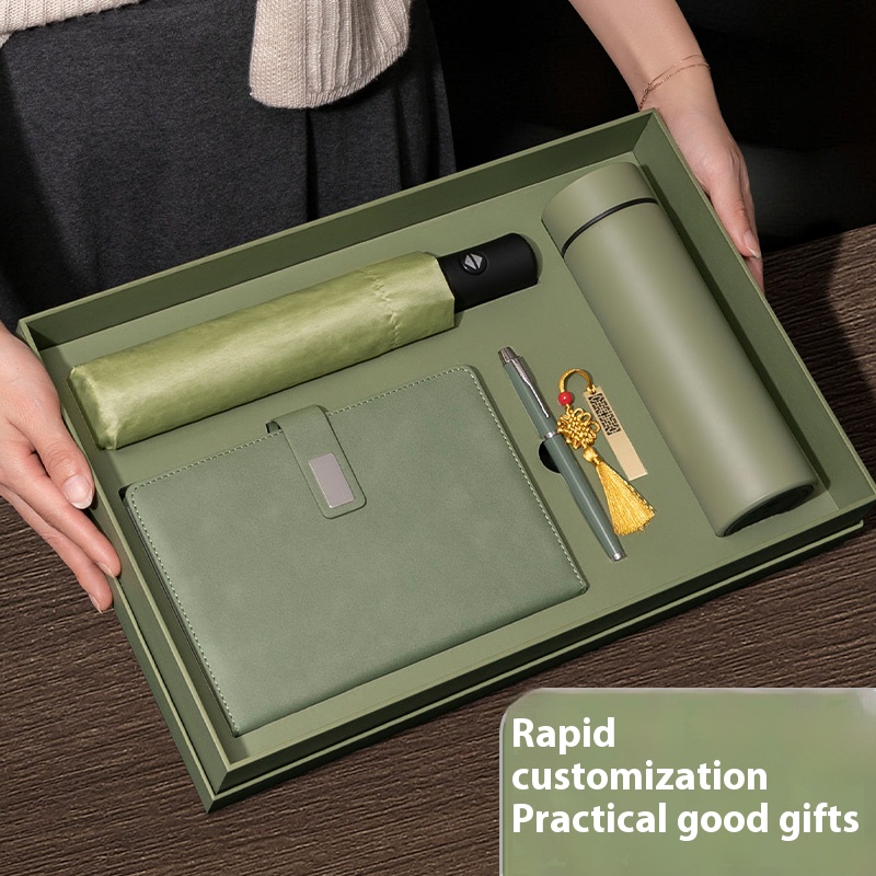 Novelty Notebook Umbrella Vacuum Flask  5 Piece Gift Box Set Corporate Conference Annual Meeting Gift Set Trending Products 2025 3