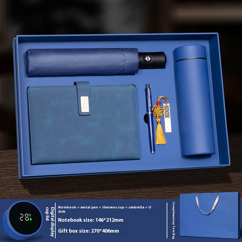 Besery Customization Luxury PU Leather Silk Screen Printed Vacuum Cup Business Notebook Gift Items Souvenir Office Set Gift Set 3