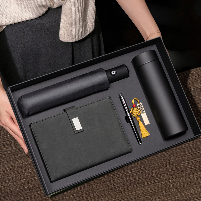 Besery Customization Luxury PU Leather Silk Screen Printed Vacuum Cup Business Notebook Gift Items Souvenir Office Set Gift Set