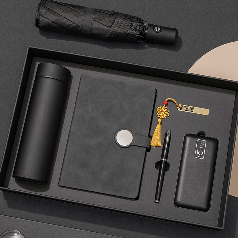 2025 Custom Luxury Promotional Business Gift Set A5 Notebook USB Flash Drive Key Chain-Silk Screen Printed Custom Logo Giveaway 2