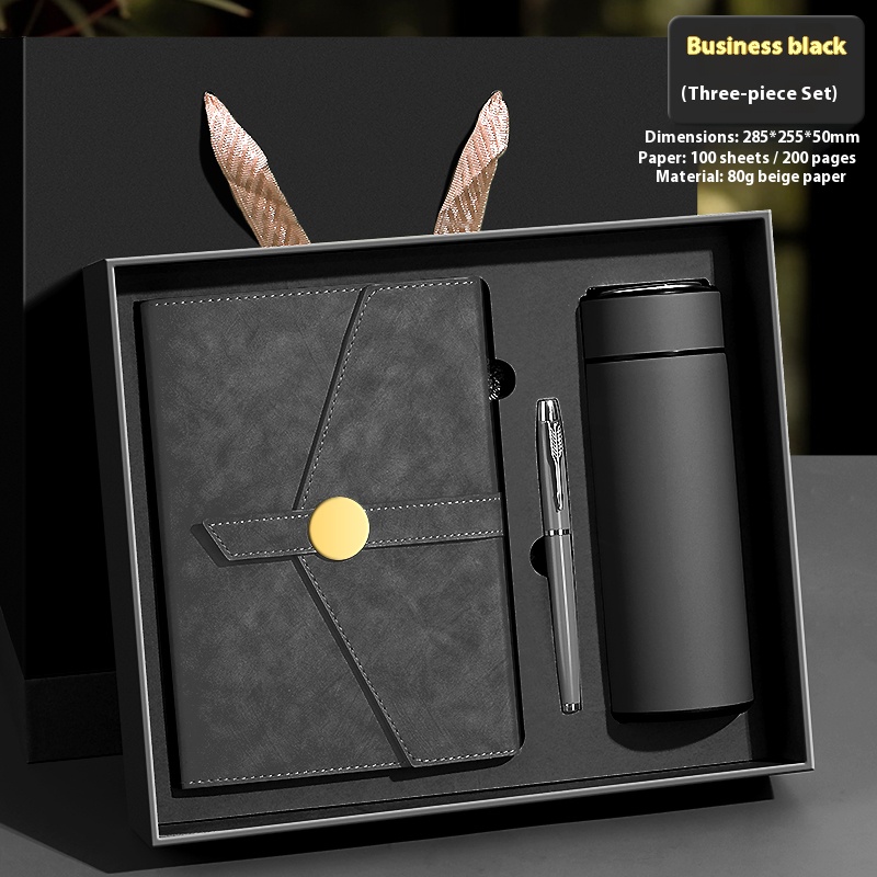 Wholesale Corporate Leather Notebook Gift Sets Customizable Luxury A5 Diary Silk Screen Printed Gift Box Pen Business Gifts