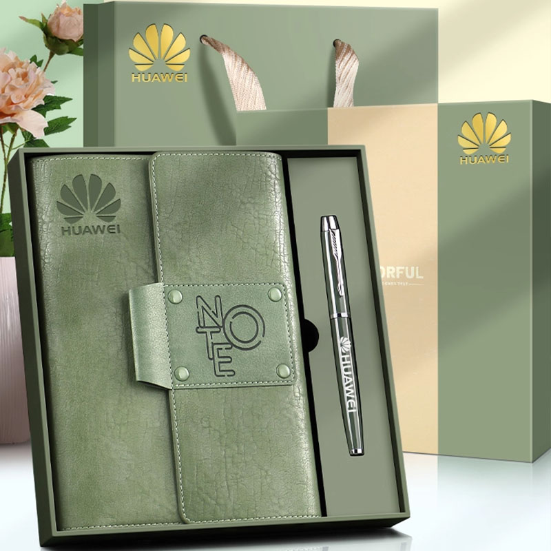 A5 A6 Promotional Luxury Gift Items Notebook PU Leather Journal Customized Business Office Diary Corporate Gift Set Silk Screen
