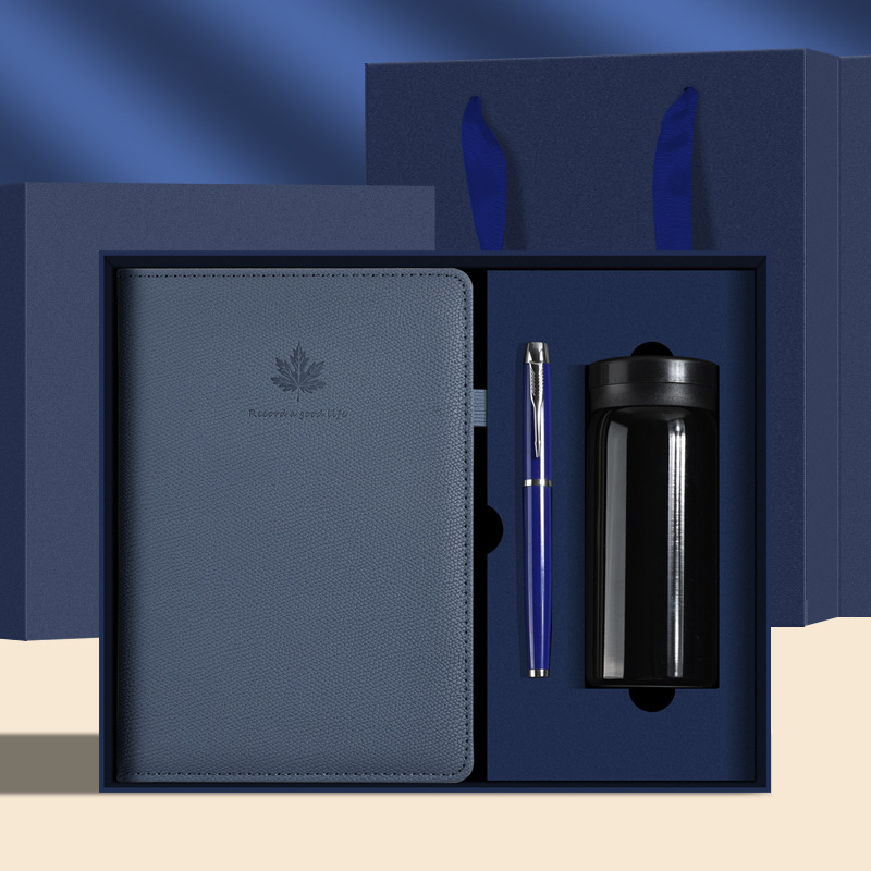 Besery  Stylish Customizable Promotional  A5 Printed Leather Notebook with Pen and Water Bottle Business Corporate Gift Set
