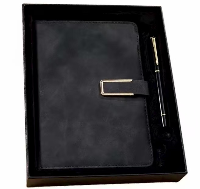 Besery A5 Customized Personalized logo Meeting Record Book Gift Set Simple Business Corporate Office Thickened Notebook with Pen