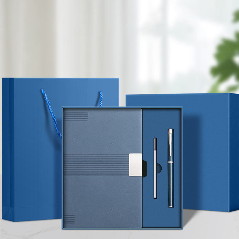 Personalized Customised PU Leather A5 Business Luxury Notebooks Corporate Promotion Gift Set Silk Screen Printed Logo Pen Gift