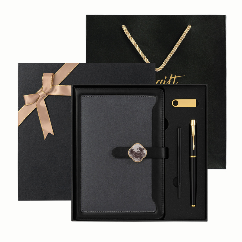Besery Corporate Promotion Welcome Kids for Business Gift Set Box Luxurious Leather Notebook with Giveaways Included Pen and Usb