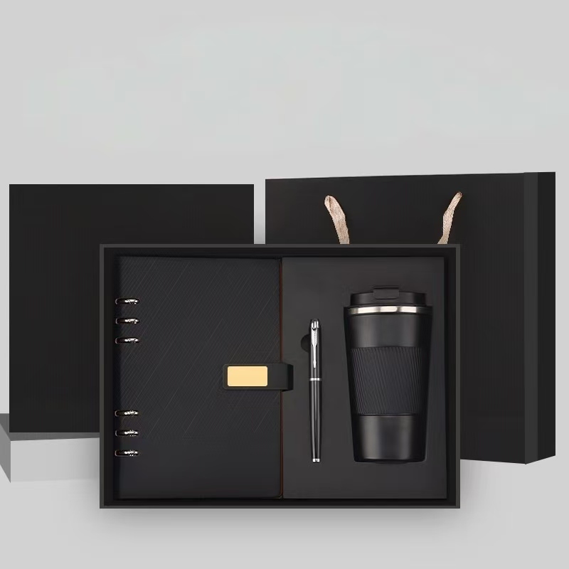 2027 PU Leather A5 Tri-Fold Business Notebook Corporate Gift Set Stylish Office Journal with Stylus Pen for Professionals 2
