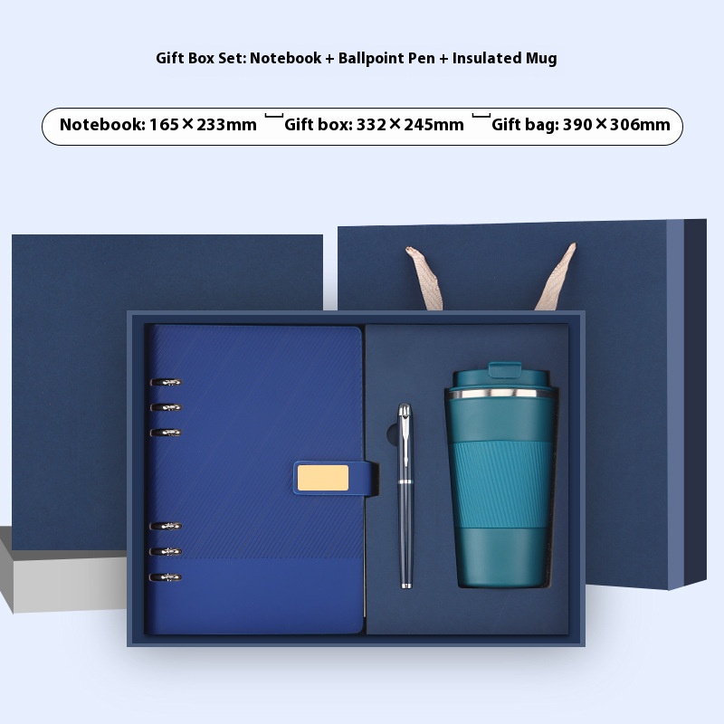 2027 PU Leather A5 Tri-Fold Business Notebook Corporate Gift Set Stylish Office Journal with Stylus Pen for Professionals