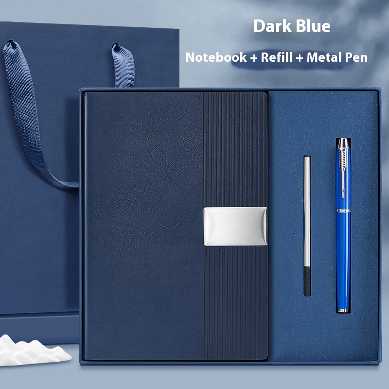 Custom Corporate Gift Luxury A5 Pu Leather Letterpress Printed Personalized Notebook Pen Executive Kits Business Gift Set Gift