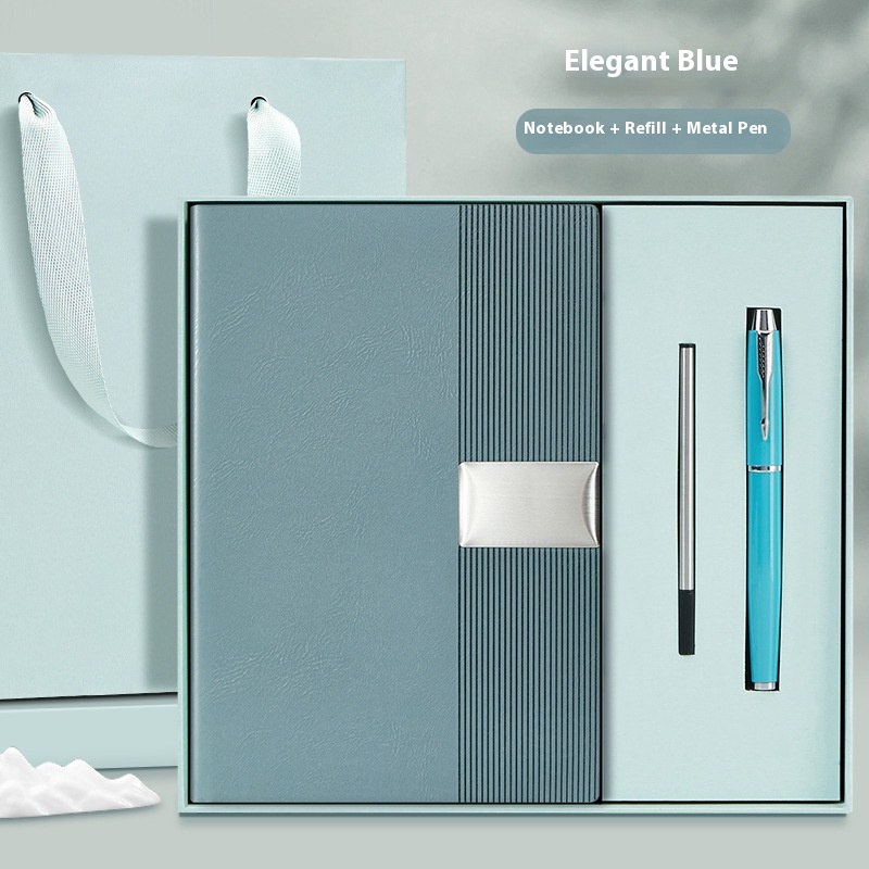 2025 Business Gift Set Luxury Wholesale Custom Printing Hardcover PU Leather Planner Notebook With Pen Corporate Gfit Box Set