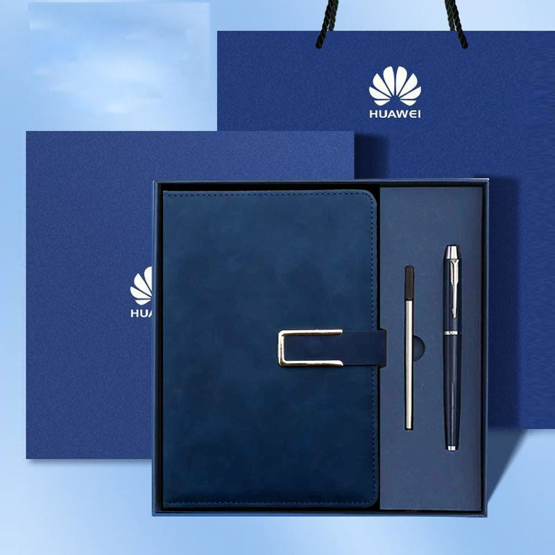Wholesale Promotion Luxury A5  Notebook with Pen Three in One  Gift Box Set Custom logo Business Gift  Work Meeting Record Book