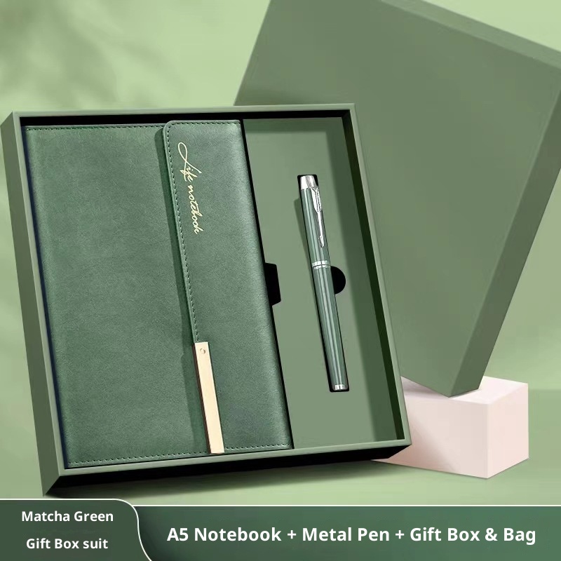 2026 Custom Business Office Promotional Luxury Gift Items A5 Pu Leather Embossed Journal Diary Notebook Corporate Gift Box Set 2
