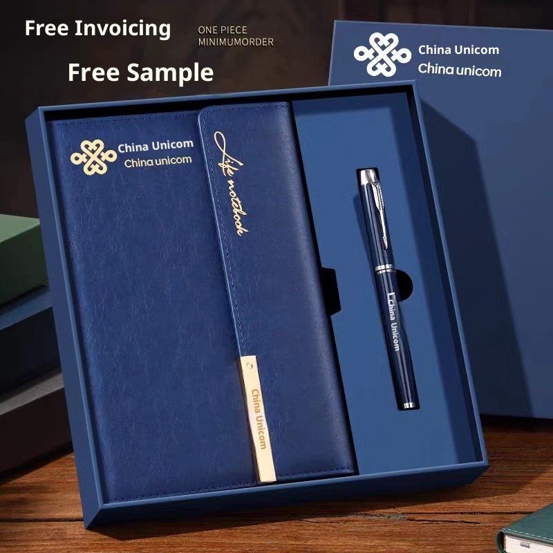 2026 Custom Business Office Promotional Luxury Gift Items A5 Pu Leather Embossed Journal Diary Notebook Corporate Gift Box Set