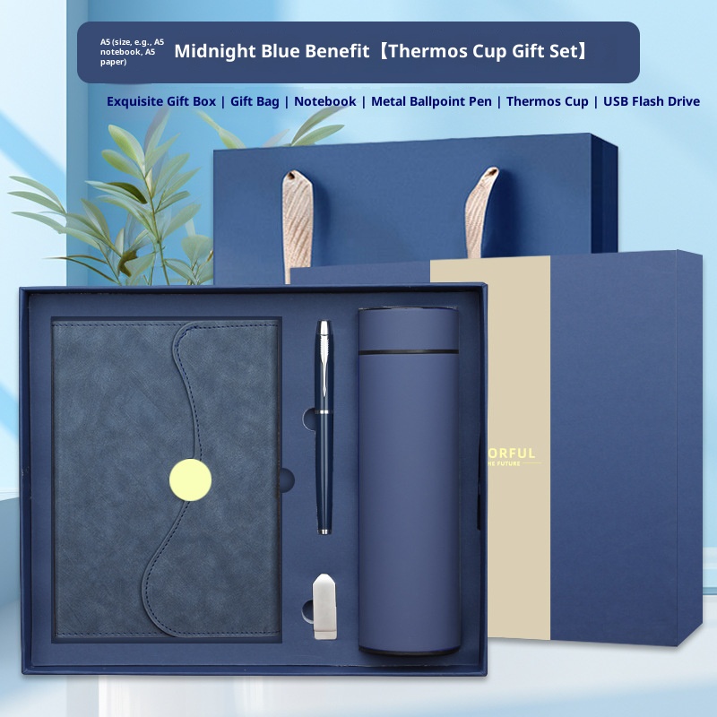 Hot Women's Business Gift Set Vacuum Flask Pen Notebook Corporate Promotion Customized Logo Gift Box Valentine's Day Graduation