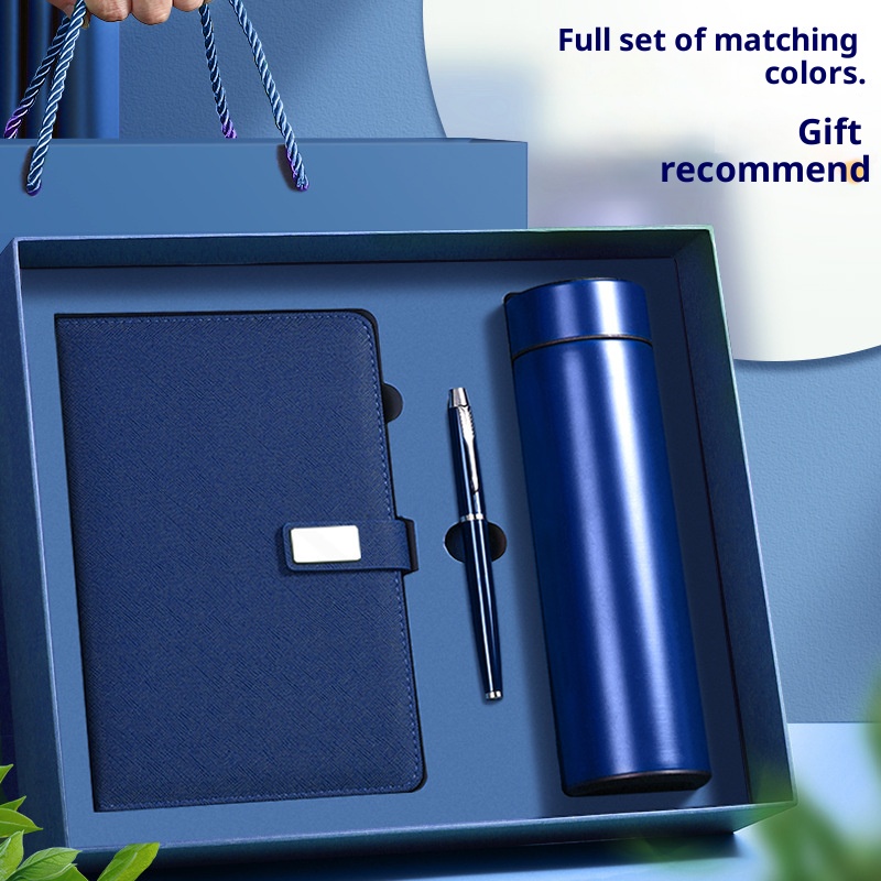Wholesale Luxury Gifts Notebook A5 Journal  Corporate Business Gift Thermos Cup Custom Notebooks with Pen Set and Water Bottle 3