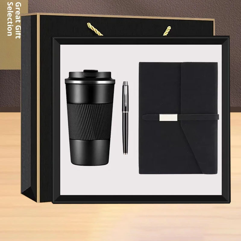 Promotional Luxury Custom Gift Set Orange A5 Business Notebook Pen Water Bottle-Personalized Silk Screen Printed Gift Box Sets