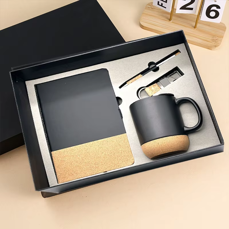 Hot Sale Coffee Mug Cup Notebook With Pen Luxury Business Gift Box Custom Office Corporate Wood Gift Set for Salon Anniversary