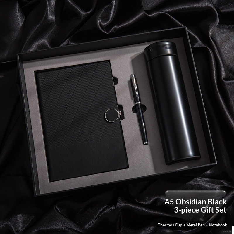 Wholesale Promotional Luxury Business Gift Set Customizable UV Printed Notebook Thermos Pen 500ml Bottle Custom Logo Gift Box