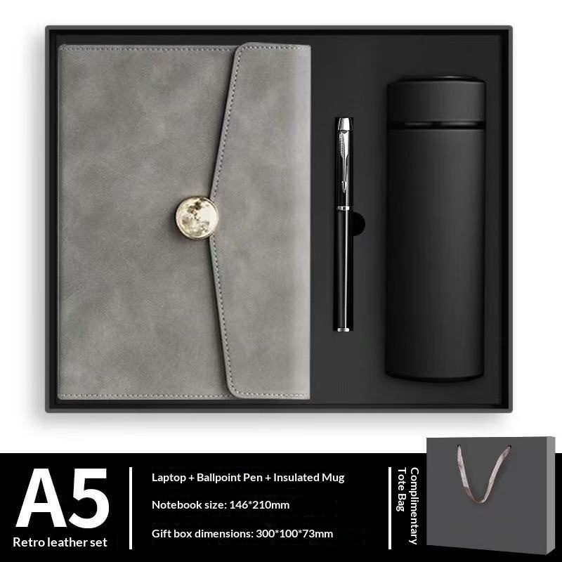 Promotional Items Pu Notebook Executive Corporate Business Stationary Gift Custom Office A5 With Pen Thermos Bottle Gift Box Set 3