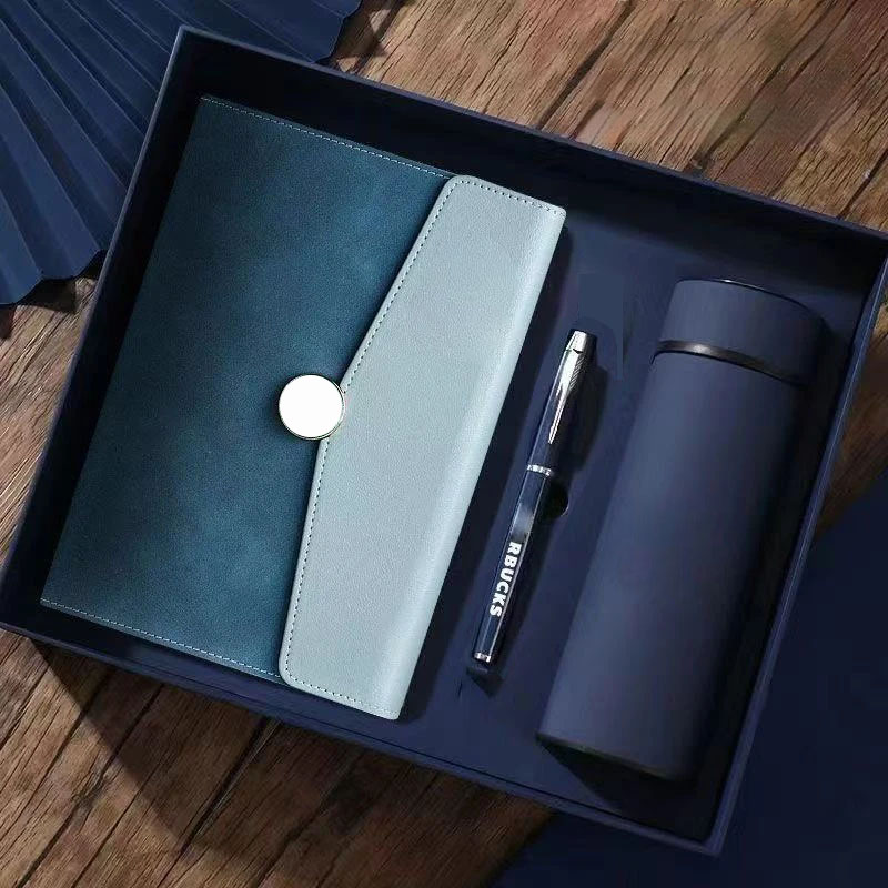 Promotional Items Pu Notebook Executive Corporate Business Stationary Gift Custom Office A5 With Pen Thermos Bottle Gift Box Set 2
