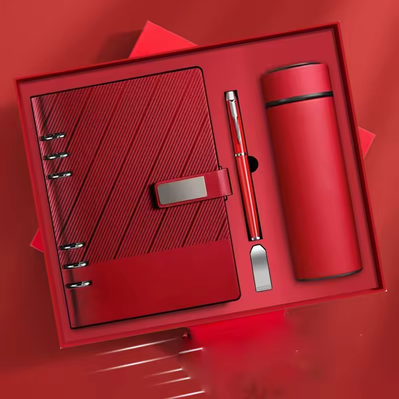 Hot Sales 2026 Custom Spiral Corporate Notebook Gift Box and Pen Hardcover Pu Business Notebook Gift Set Custom Enterprises