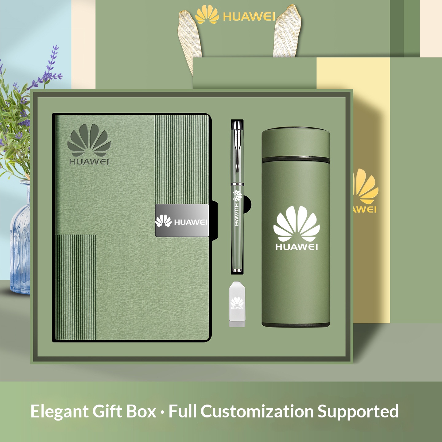 2026 New Product Premium Corporate Gift Custom Logo Notebook with Pen USB 350/500ml Water Bottle Business Gift Set