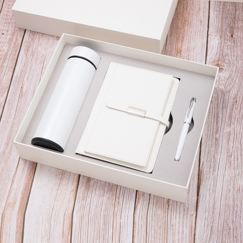 Custom Corporate Gift Set Luxury PU Leather UV Printing Vacuum Cup Notebook Executive Kits Business Promotional Set Pen Gift 3