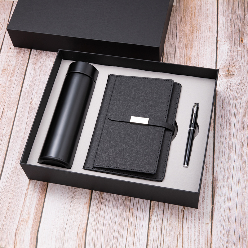 Custom Corporate Gift Set Luxury PU Leather UV Printing Vacuum Cup Notebook Executive Kits Business Promotional Set Pen Gift