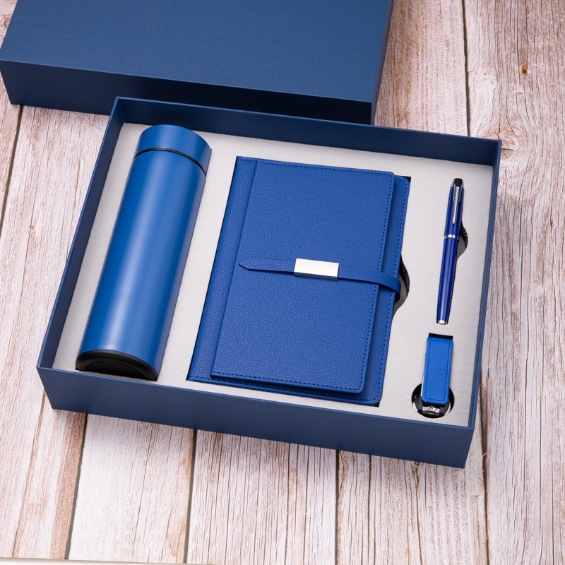 Custom Promotional Corporate Gift Sets Pen Key Chain Card Holder Notebook Gift Set With Pen USB Business Gift Box 3