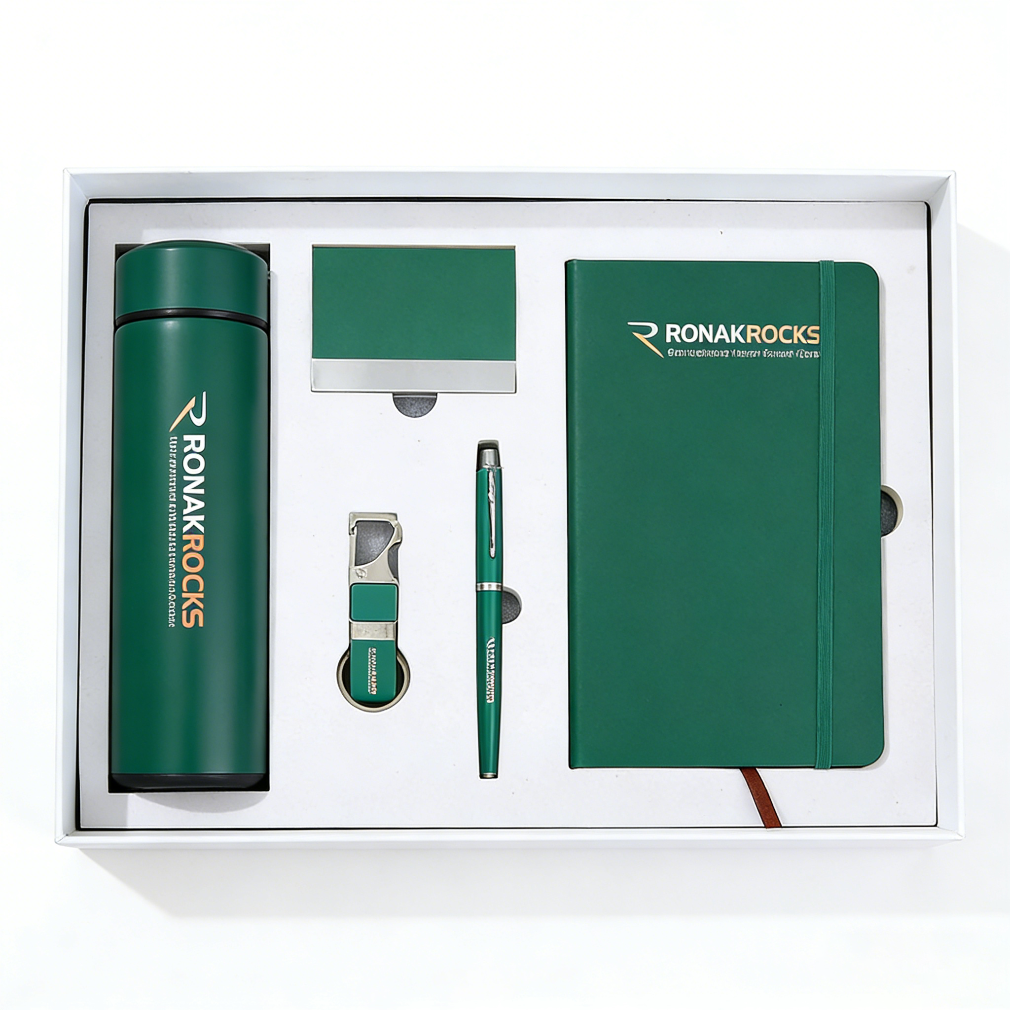 Luxury Custom PU Leather Business Notebook & Water Bottle Gift Set UV Printing Cost-Effective Corporate Promotional Gift Box 2