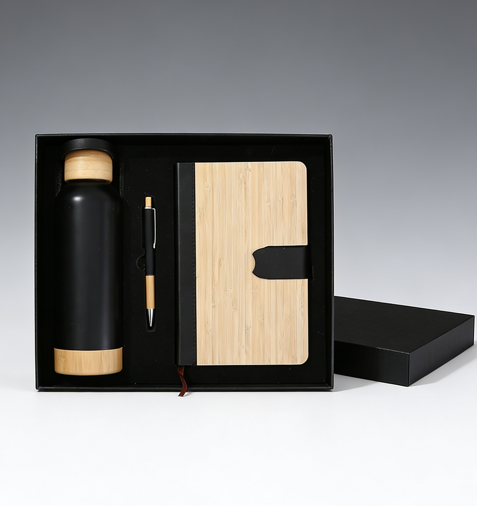 Promotional Luxury Gift Items Notebook A5 Wooden Journal Customized Business Office Diary Corporate Gift Set With Pen Bottle 2