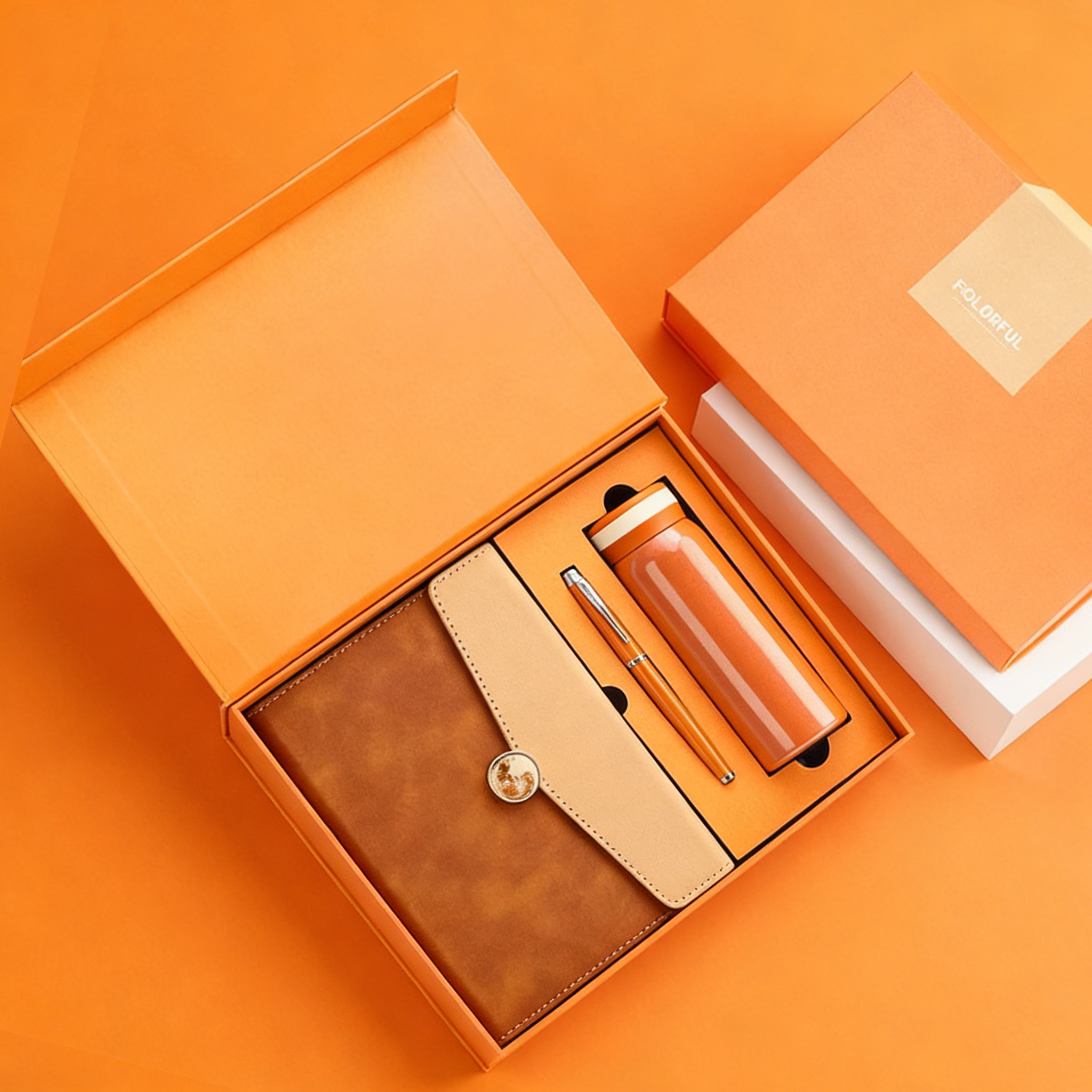 Custom Promotional Gift Set PU Leather Notebook Pens Custom Logo Silk Screen Printing Corporate Promotion Business Water Bottle