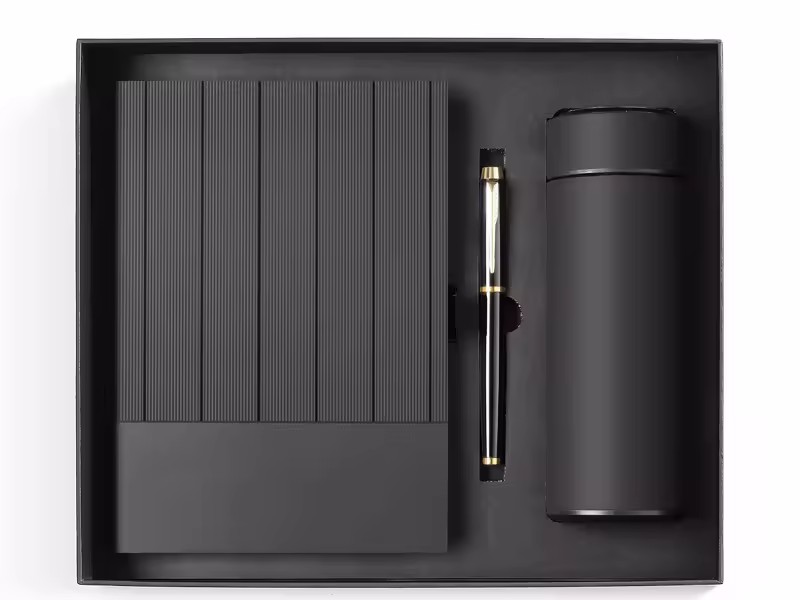 Personalized Corporate Journal, Pen & Thermos in Premium Gift Box | Employee Client Company Gifts