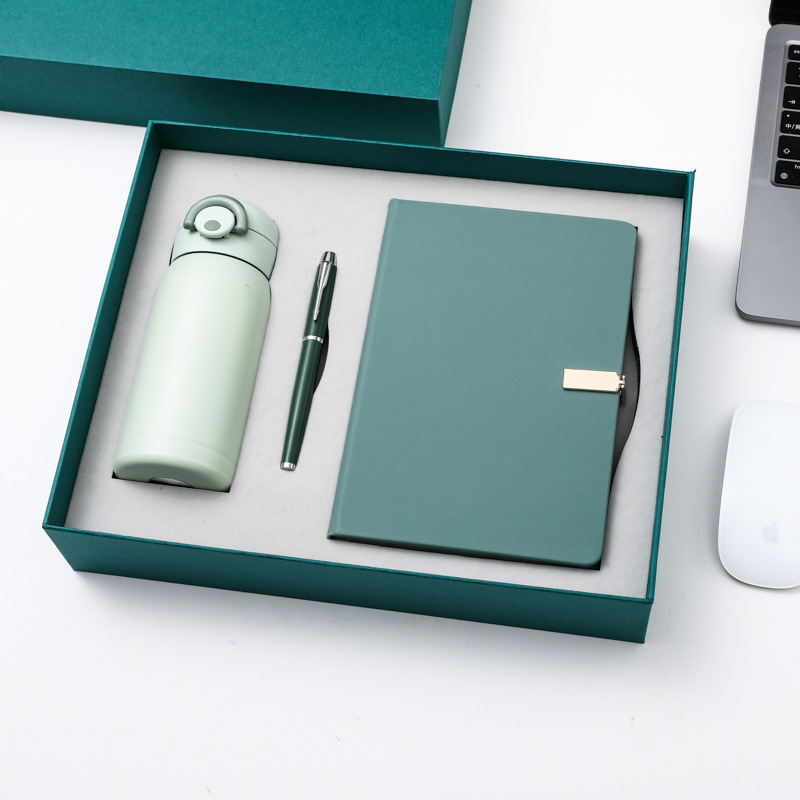2027 Business Gifts Thermos Cup Notebook Set Bounce Lid Notepad Fresh Gift Plus Logo Birthday/Graduation Corporate Sets