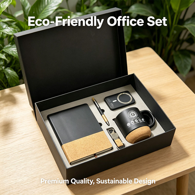Eco-Friendly Wood Business Souvenirs Keychain Notebook Gift Set with Pen for Personalized Promotional Corporate Gift Box Set