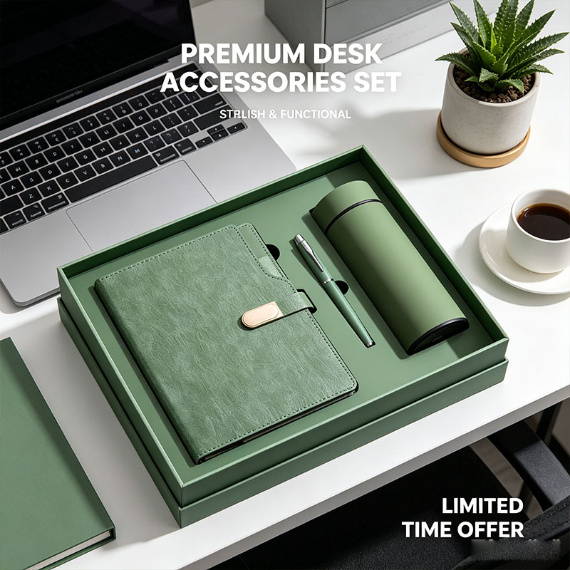 Wholesale Promotional Luxury Gifts Items Notebook Business Gift Thermos Cup Customizable Note Book Gift Set With Pen and Bottle 2
