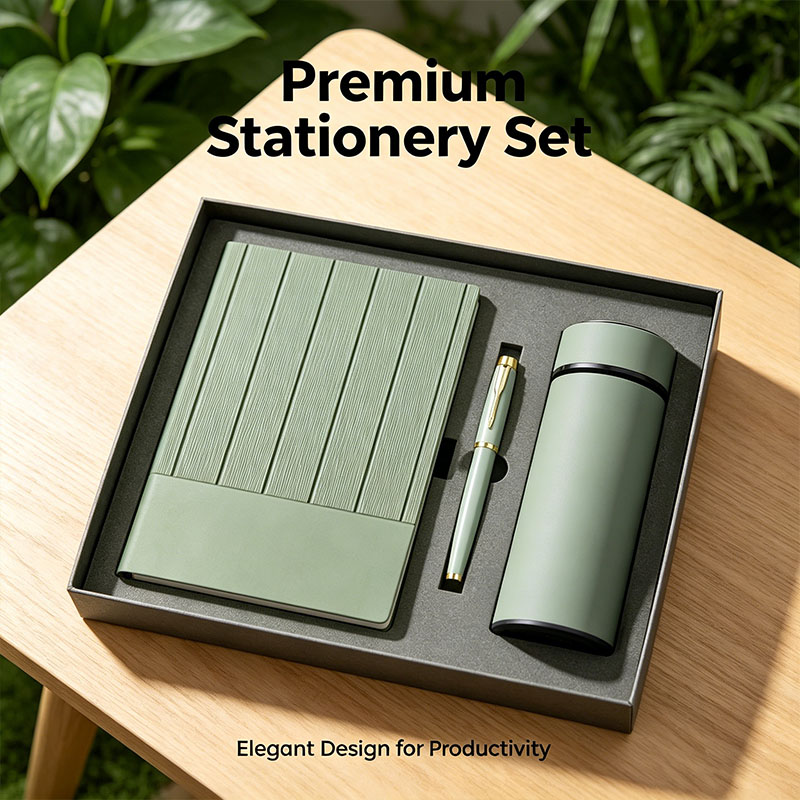 Wholesale Luxury Business Customizable Journal Diary PU Leather A5 Notebook With Pen Gift Box Set 304 StainlessSteel Thermal Mug