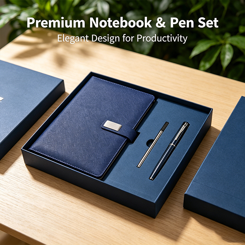 Premium Luxury Leather Executive Notebook With Gift Set Box for Business Meetings and Office Use Corporate Gifts Box Set