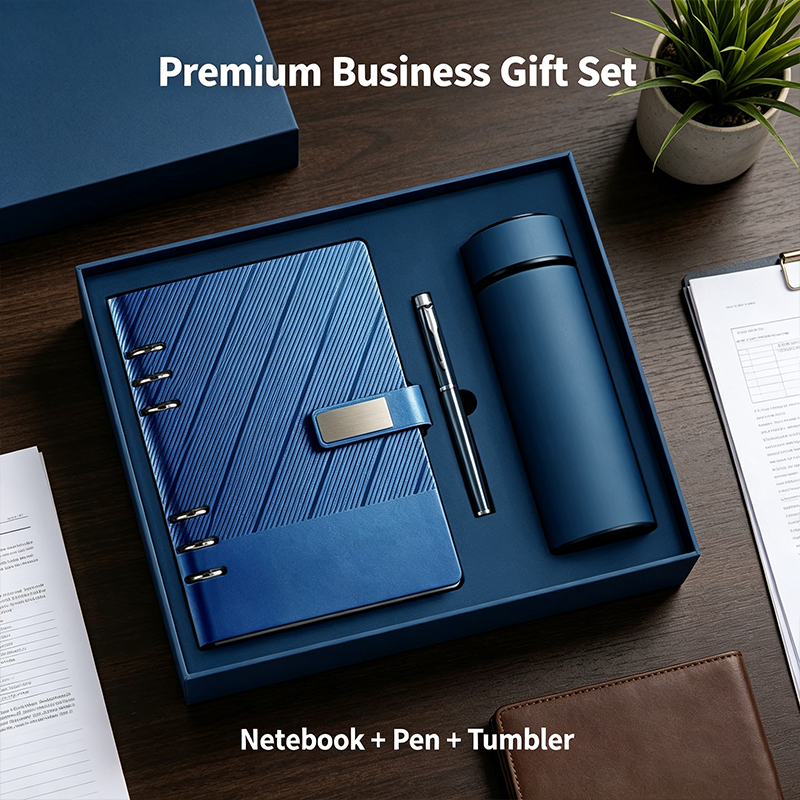 Wholesale Promotional Luxury Gifts Items Notebook Business Gift Customizable Notebook Thermos Cup Gift Set With Pen and Bottle