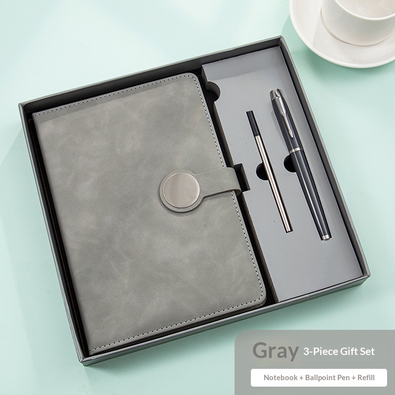 Elegant Custom Logo 3 in 1 Deluxe Set (Includes Notebook, Pen, and Refill)  Corporate Welcome Gift / Business Gift Set