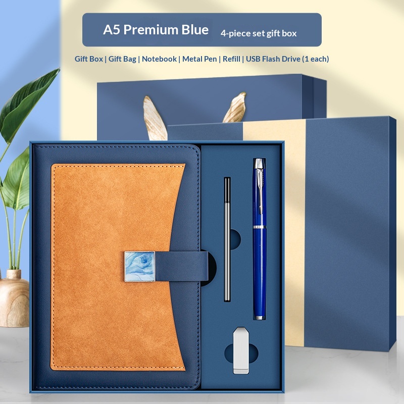 Classic Custom Logo 3pcs Custom Leather Notebook Stylus Pen Thermal Mug Set for Customer Loyalty Programs Promotional Gift Set