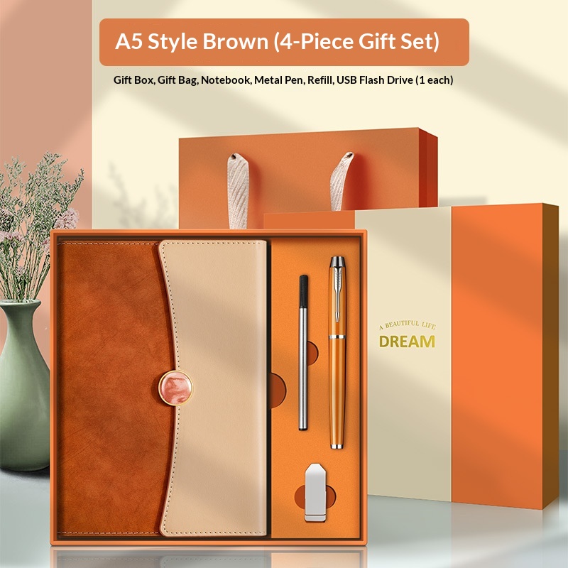 Stylish Personalized 3pcs Eco Notebook Bamboo Pen Usb Set for High School Graduates Corporate Gift Set